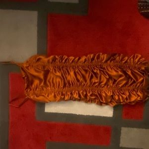 Metallic copper, women’s mini dress